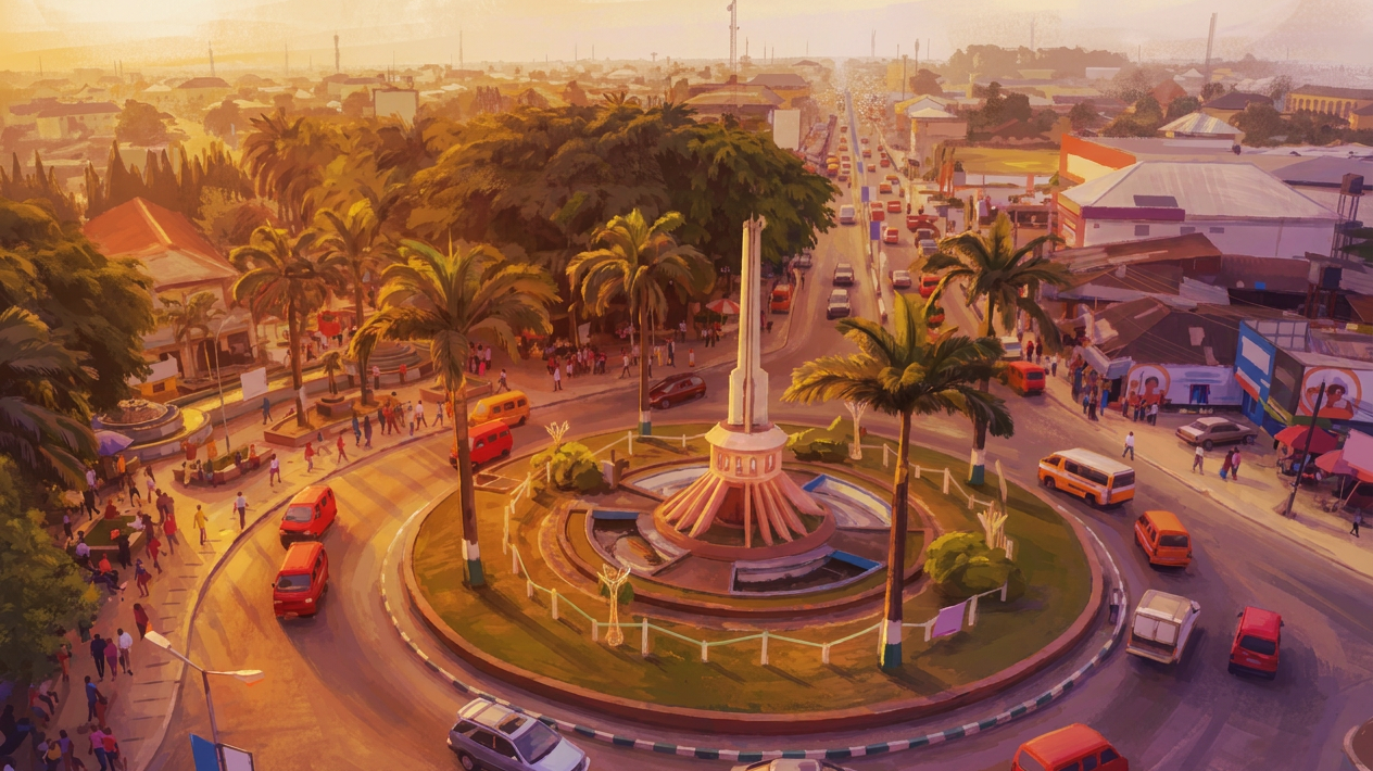 image of uyo plaza round-about
